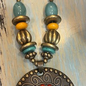 Bohemian Beaded Necklace with Pendant